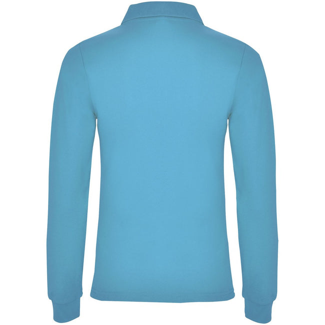 Turquoise - Back - Roly Womens-Ladies Estrella Long-Sleeved Polo Shirt