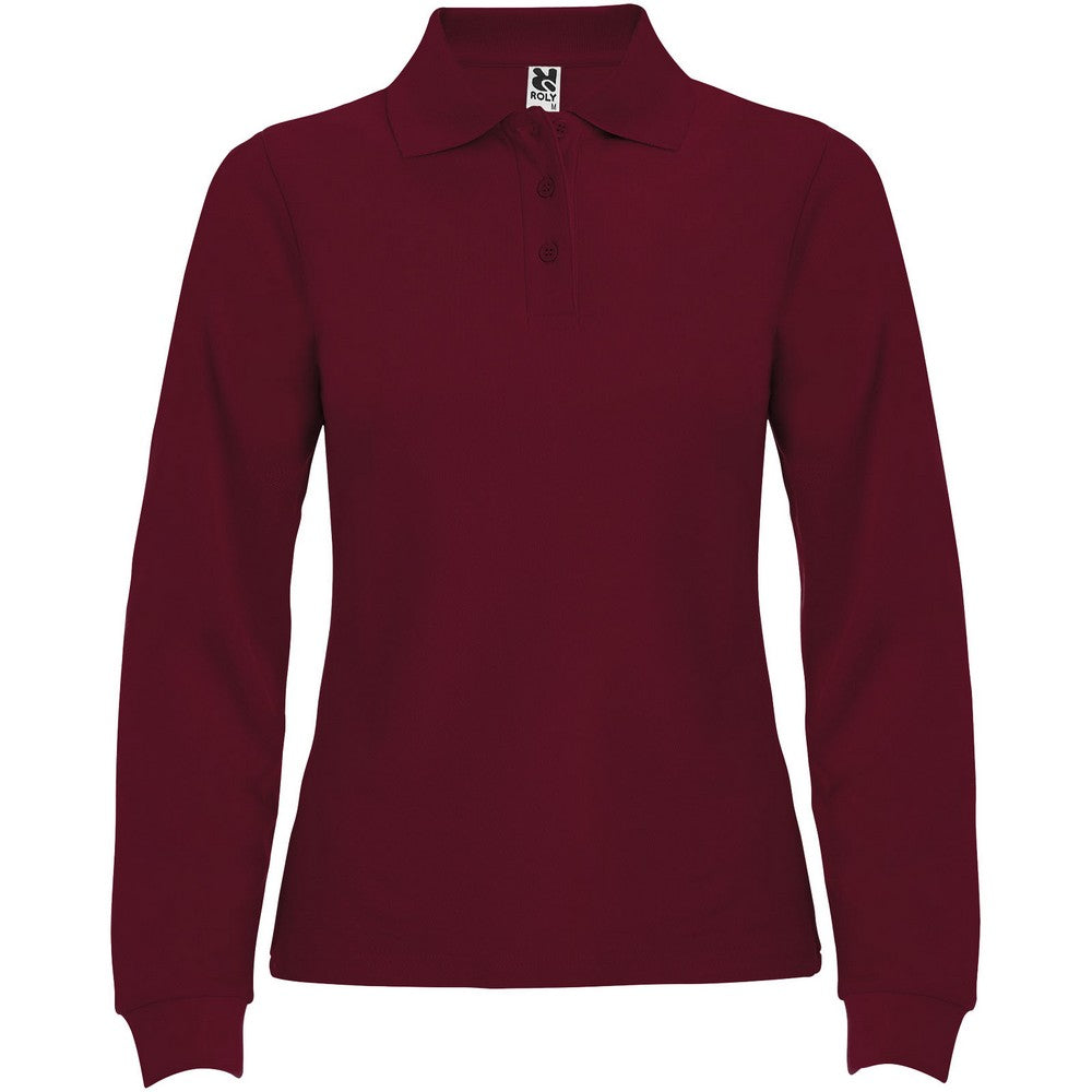 Garnet - Front - Roly Womens-Ladies Estrella Long-Sleeved Polo Shirt