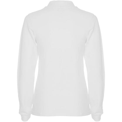 White - Back - Roly Womens-Ladies Estrella Long-Sleeved Polo Shirt
