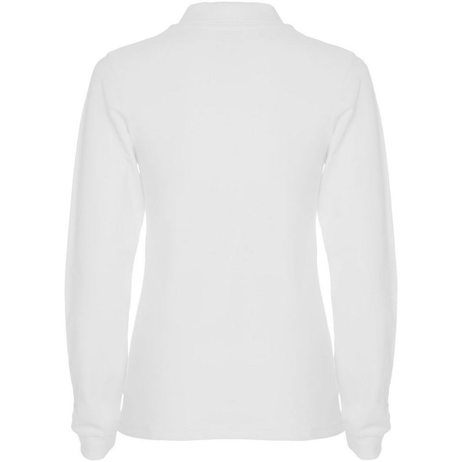 White - Back - Roly Womens-Ladies Estrella Long-Sleeved Polo Shirt