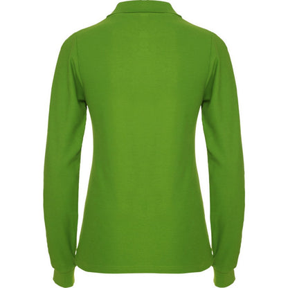 Grass Green - Back - Roly Womens-Ladies Estrella Long-Sleeved Polo Shirt