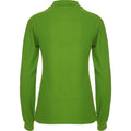 Grass Green - Back - Roly Womens-Ladies Estrella Long-Sleeved Polo Shirt