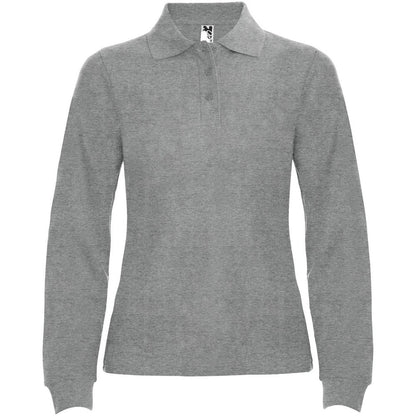 Grey Marl - Front - Roly Womens-Ladies Estrella Long-Sleeved Polo Shirt