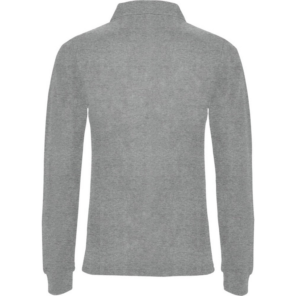 Grey Marl - Back - Roly Womens-Ladies Estrella Long-Sleeved Polo Shirt
