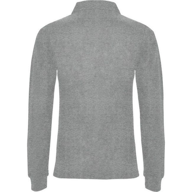 Grey Marl - Back - Roly Womens-Ladies Estrella Long-Sleeved Polo Shirt