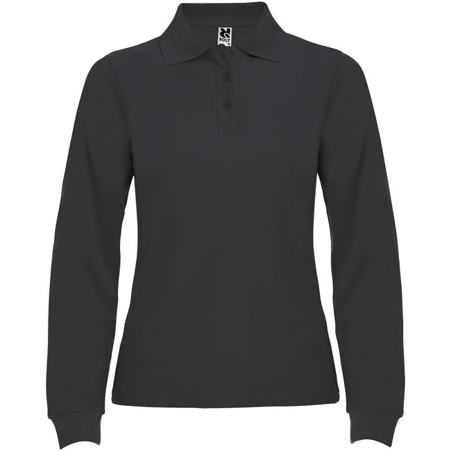 Dark Lead - Front - Roly Womens-Ladies Estrella Long-Sleeved Polo Shirt