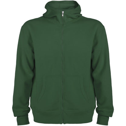 Bottle Green - Front - Roly Unisex Adult Montblanc Full Zip Hoodie