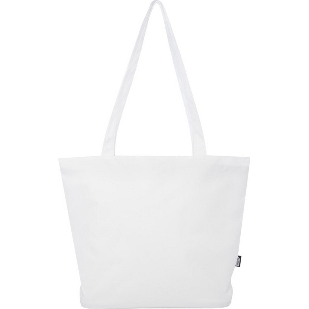 White - Back - Panama Recycled Zipped 20L Tote Bag