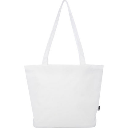 White - Back - Panama Recycled Zipped 20L Tote Bag