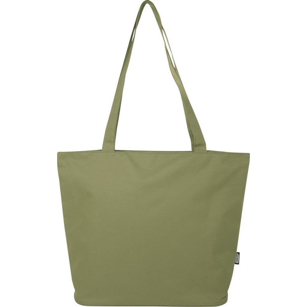 Olive - Back - Panama Recycled Zipped 20L Tote Bag