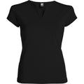 Solid Black - Front - Roly Womens-Ladies Belice T-Shirt