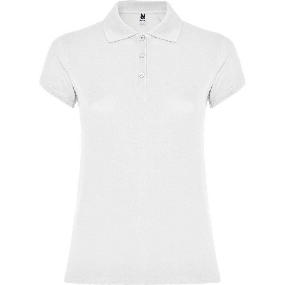 White - Front - Roly Womens-Ladies Star Polo Shirt