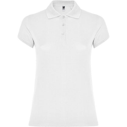 White - Front - Roly Womens-Ladies Star Polo Shirt
