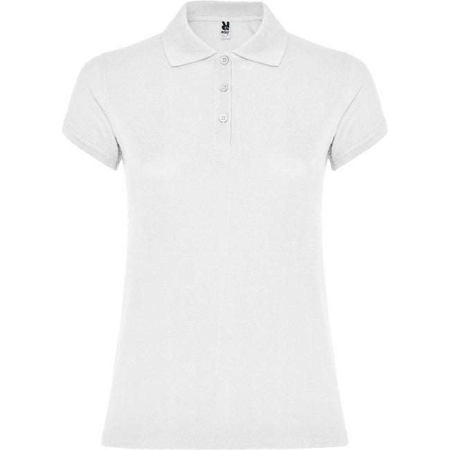 White - Front - Roly Womens-Ladies Star Polo Shirt