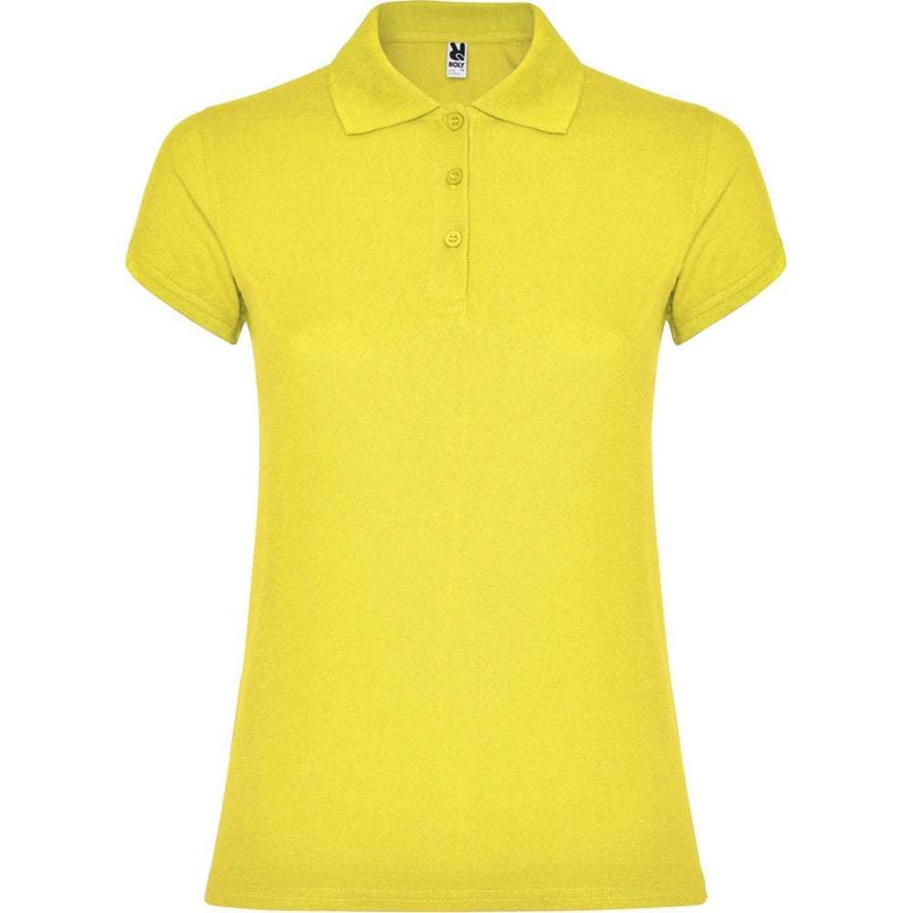 Yellow - Front - Roly Womens-Ladies Star Polo Shirt