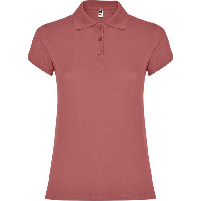 Chrysanthemum Red - Front - Roly Womens-Ladies Star Polo Shirt