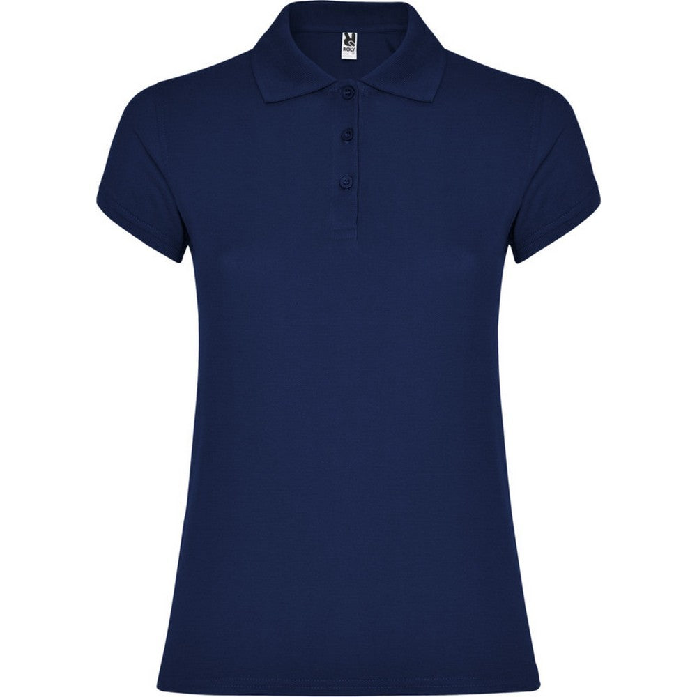 Navy Blue - Front - Roly Womens-Ladies Star Polo Shirt