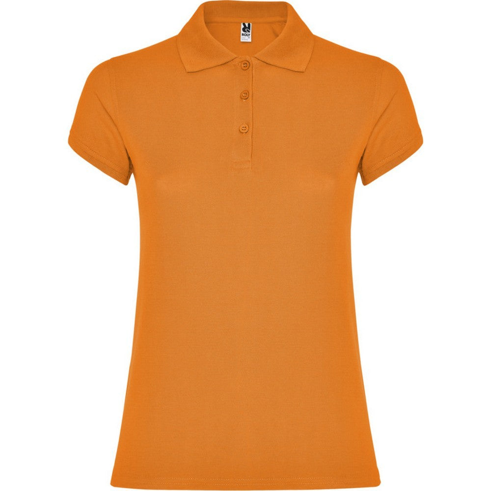 Orange - Front - Roly Womens-Ladies Star Polo Shirt