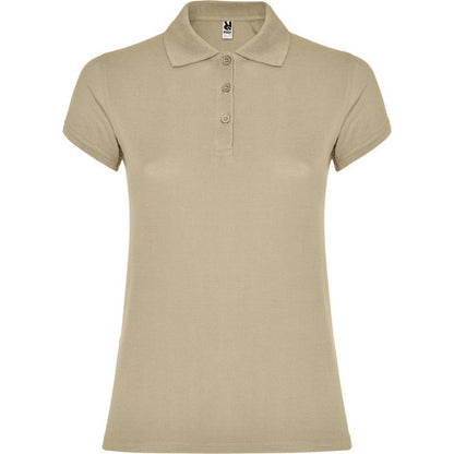Sand - Front - Roly Womens-Ladies Star Polo Shirt