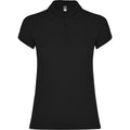 Solid Black - Front - Roly Womens-Ladies Star Polo Shirt