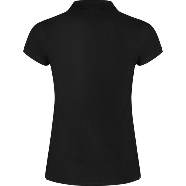 Solid Black - Back - Roly Womens-Ladies Star Polo Shirt