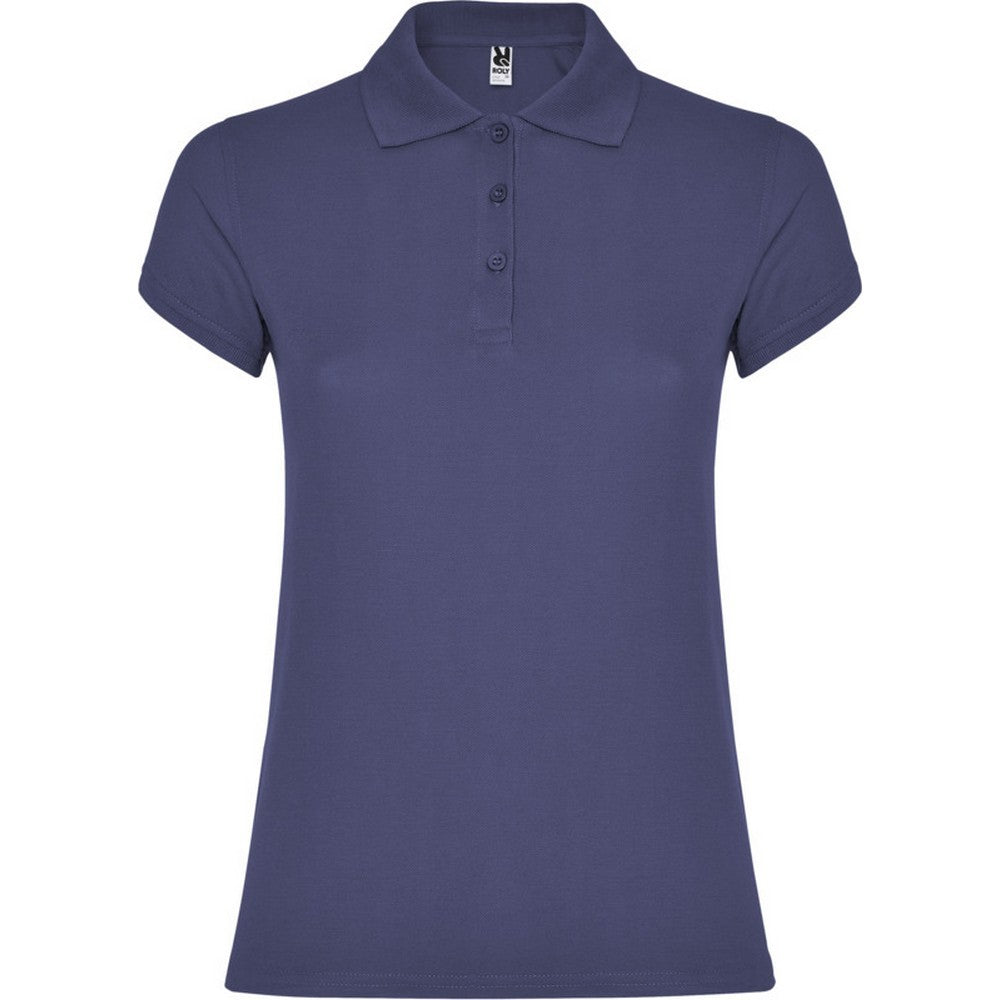 Blue Denim - Front - Roly Womens-Ladies Star Polo Shirt