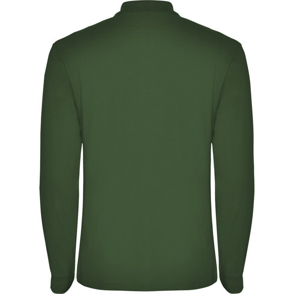 Bottle Green - Back - Roly Mens Estrella Long-Sleeved Polo Shirt