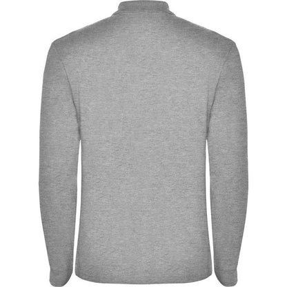 Grey Marl - Back - Roly Mens Estrella Long-Sleeved Polo Shirt