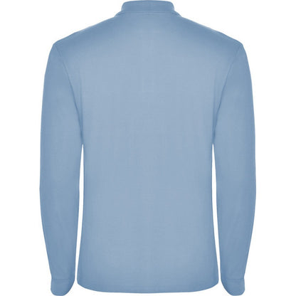 Sky Blue - Back - Roly Mens Estrella Long-Sleeved Polo Shirt