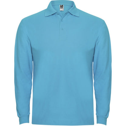 Turquoise - Front - Roly Mens Estrella Long-Sleeved Polo Shirt