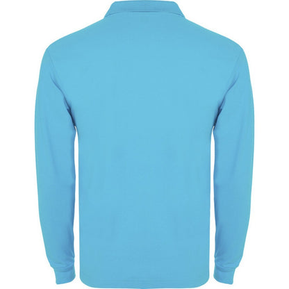 Turquoise - Back - Roly Mens Estrella Long-Sleeved Polo Shirt