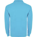Turquoise - Back - Roly Mens Estrella Long-Sleeved Polo Shirt