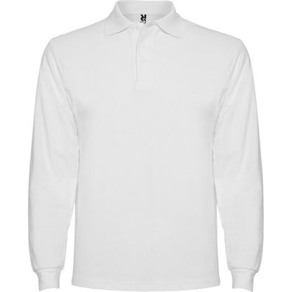 White - Front - Roly Mens Estrella Long-Sleeved Polo Shirt