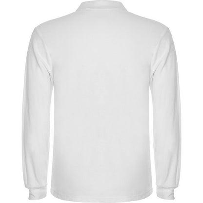White - Back - Roly Mens Estrella Long-Sleeved Polo Shirt