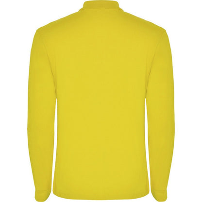 Yellow - Back - Roly Mens Estrella Long-Sleeved Polo Shirt