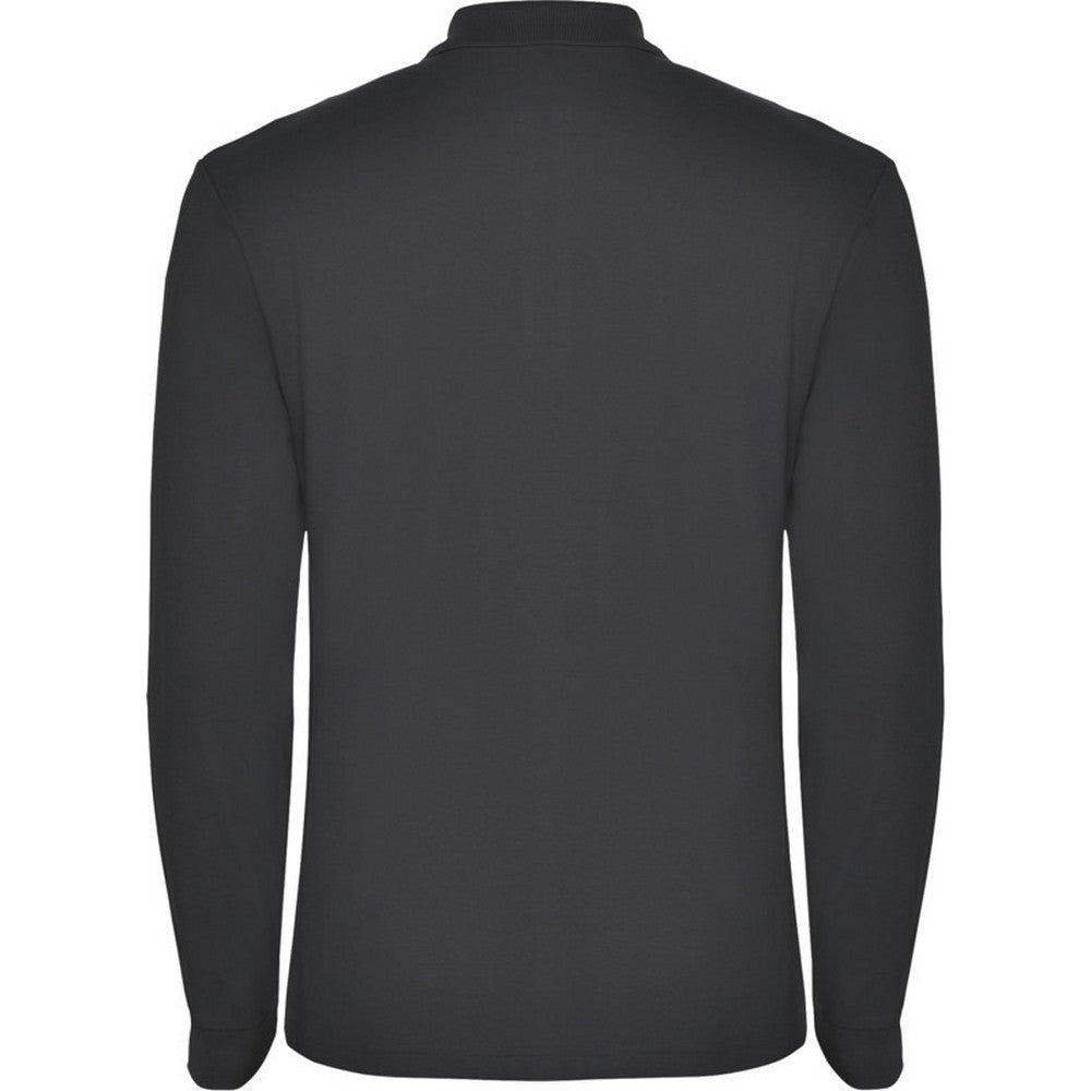 Dark Lead - Back - Roly Mens Estrella Long-Sleeved Polo Shirt