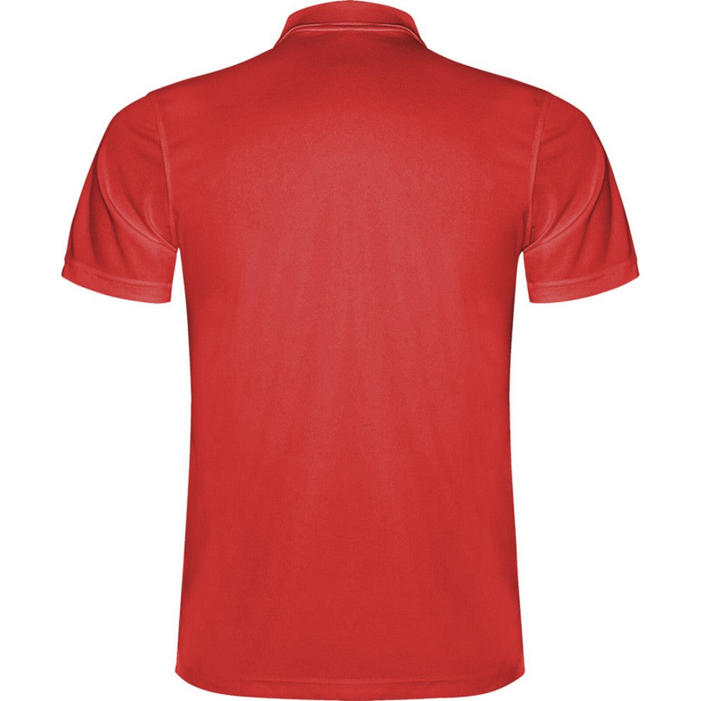 Red - Back - Roly Mens Monzha Short-Sleeved Polo Shirt