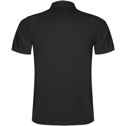 Solid Black - Back - Roly Mens Monzha Short-Sleeved Polo Shirt