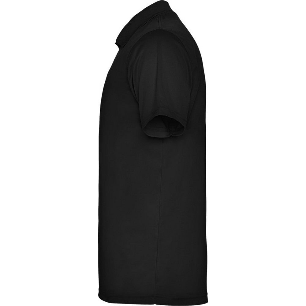 Solid Black - Side - Roly Mens Monzha Short-Sleeved Polo Shirt