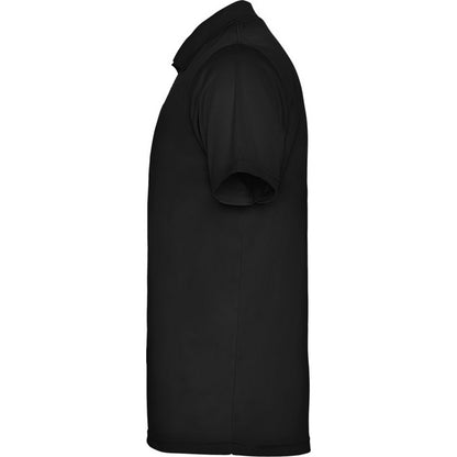 Solid Black - Side - Roly Mens Monzha Short-Sleeved Polo Shirt