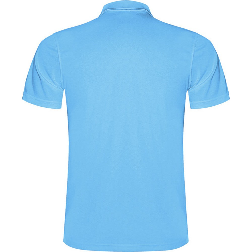 Turquoise - Back - Roly Mens Monzha Short-Sleeved Polo Shirt