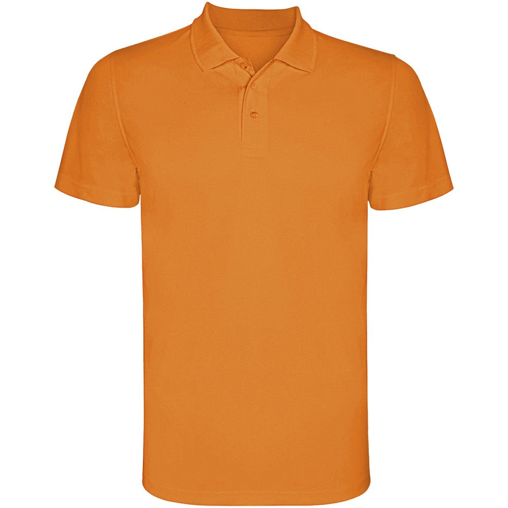 Fluorescent Orange - Front - Roly Mens Monzha Short-Sleeved Polo Shirt