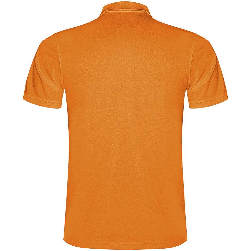 Fluorescent Orange - Back - Roly Mens Monzha Short-Sleeved Polo Shirt