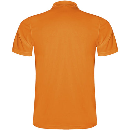 Fluorescent Orange - Back - Roly Mens Monzha Short-Sleeved Polo Shirt
