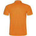 Fluorescent Orange - Back - Roly Mens Monzha Short-Sleeved Polo Shirt