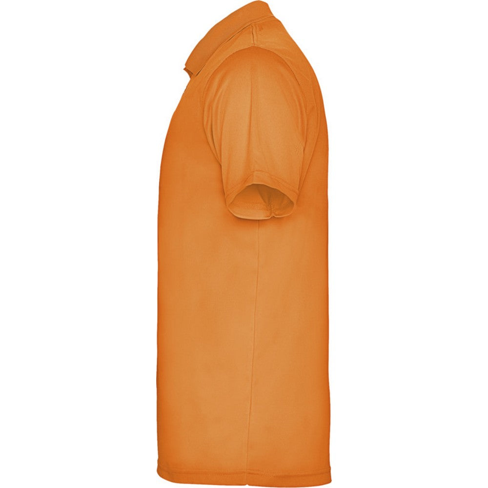 Fluorescent Orange - Side - Roly Mens Monzha Short-Sleeved Polo Shirt