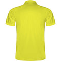 Fluorescent Yellow - Back - Roly Mens Monzha Short-Sleeved Polo Shirt