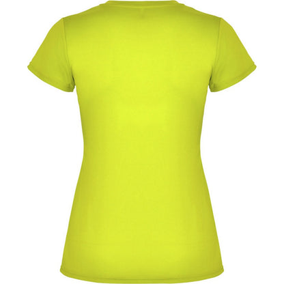 Fluorescent Yellow - Back - Roly Womens-Ladies Montecarlo Short-Sleeved Sports T-Shirt