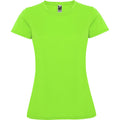 Lime - Front - Roly Womens-Ladies Montecarlo Short-Sleeved Sports T-Shirt