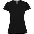 Solid Black - Front - Roly Womens-Ladies Montecarlo Short-Sleeved Sports T-Shirt